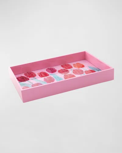 Hunt Slonem Tulip Vanity Tray In Pink