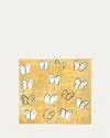 Hunt Slonem White Ascension Gold Leaf And Lacquer Placemat - 14.5"sq In Multi