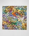 Hunt Slonem Wonderland Printed Linen Dinner Napkin, 20" Square In Multi