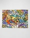 Hunt Slonem Wonderland Printed Linen Placemat In Multi