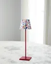 Hunt Slonem X Zafferano Poldina Pro Rechargeable 15" Table Lamp, Festive Finches