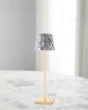 Hunt Slonem X Zafferano Poldina Pro Rechargeable 15" Table Lamp, Gold Leaf Rabbit Run