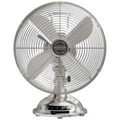 Hunter 12"  Class D12 Portable Desk Fan 3 Speeds Brushed Nickel