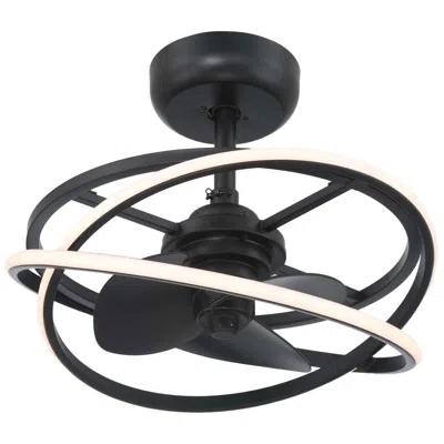 Hunter 20" Cirro Fandelier Matte Black With Light Kit And Handheld Remote