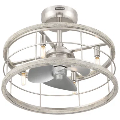Hunter 22 Inch Bridgette Brushed Nickel  Fandelier With Light And Remote