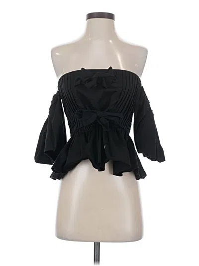 Pre-owned Hunter 3/4 Sleeve Blouse In Black