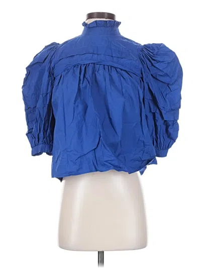 Pre-owned Hunter 3/4 Sleeve Blouse In Blue
