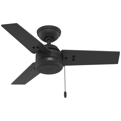 Hunter 36" Cassius Matte Black Fan With Matte Black/dark Gray Oak Blades