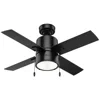 Hunter 42"  Beck Matte Black Led Ceiling Fan With Pull Chain In Black