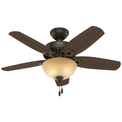 Hunter 42"  Builder New Bronze Ceiling Fan With Led Light Kit And Pull In Brown