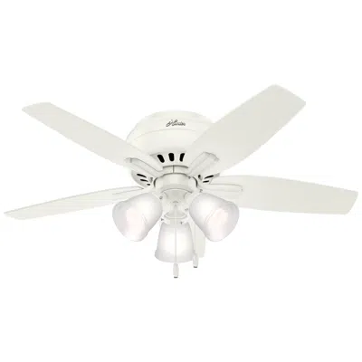 Hunter 42"  Newsome Fresh White Low Profile Ceiling Fan With Led Light In Neutral