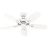 Hunter 42 Inch Builder Elite Fresh White Ceiling Fan And Pull Chain In Neutral