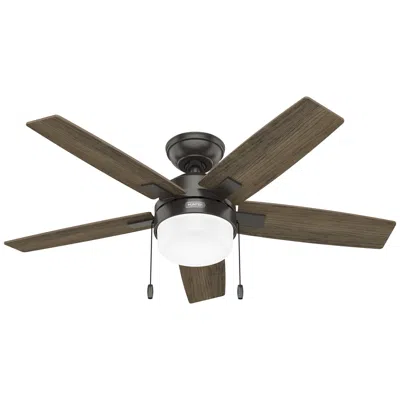 Hunter 44" Anisten Noble Bronze Fan With Grey Walnut/warm Grey Oak Blades In Brown