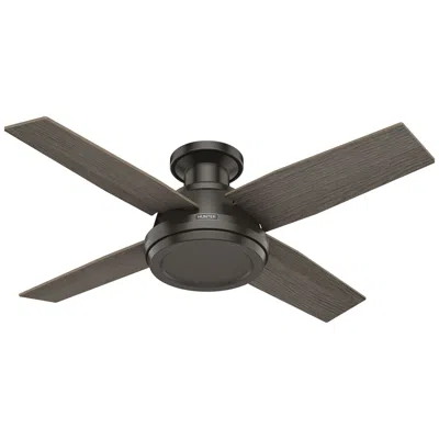 Hunter 44" Dempsey Noble Bronze Low Profile Ceiling Fan And Handheld Remote In Black