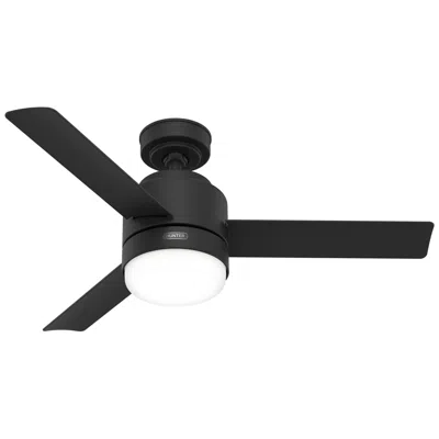 Hunter 44"  Elliston Matte Black Damp Rated Led Ceiling Fan With Remote