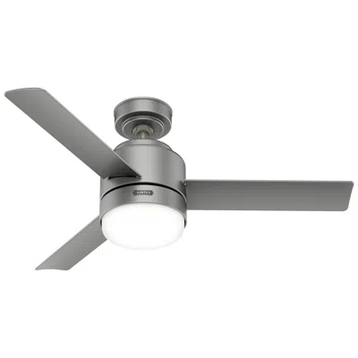 Hunter 44"  Elliston Natural Iron Led Ceiling Fan With Pull Chain In Gray