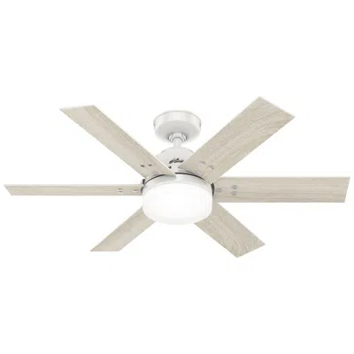 Hunter 44"  Pacer Fresh White Led Ceiling Fan With Remote In Brown