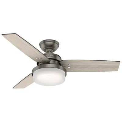 Hunter 44"  Sentinel Led 3-blade Brushed Slate Ceiling Fan With Remote In Gray