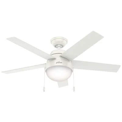 Hunter 46"  Anslee Led Fresh White Finish Ceiling Fan With Pull Chain