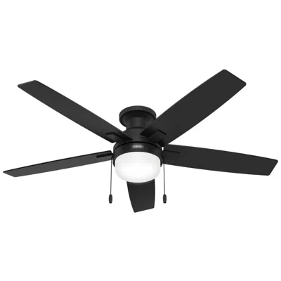 Hunter 52" Anisten Matte Black Low Profile Ceiling Fan With Led Light Kit