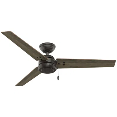 Hunter 52" Cassius Noble Bronze Fan With Warm Grey Oak/dark Gray Oak Blades In Brown