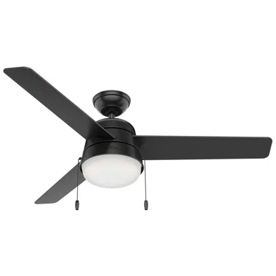 Hunter 52"  Aker Matte Black Damp Rated Ceiling Fan With Led Light Kit