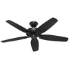 Hunter 52"  Builder Elite Matte Black Ceiling Fan In Black