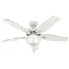 Hunter 52"  Builder White Ceiling Fan With Led Light Kit In White