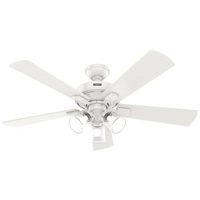 Hunter 52"  Crestfield Fresh White Ceiling Fan With Led Light Kit