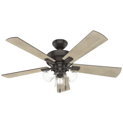 Hunter 52"  Crestfield Noble Bronze Ceiling Fan With Led Light Kit In Brown