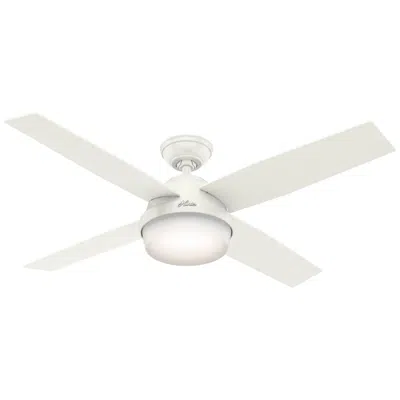 Hunter 52"  Dempsey White Finish Damp Rated Led Fan With Remote