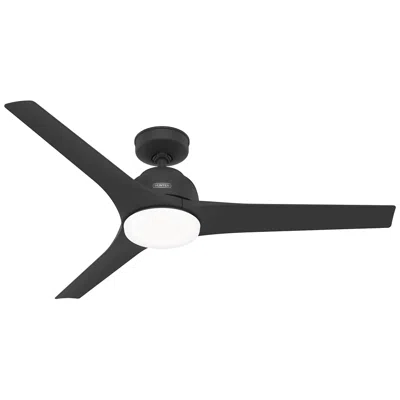 Hunter 52"  Gallegos Matte Black Damp Rated Ceiling Fan With Led Light