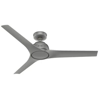 Hunter 52"  Gallegos Matte Silver Damp Rated Ceiling Fan In Gray