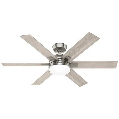 Hunter 52"  Georgetown Brushed Nickel Led Ceiling Fan In Gray