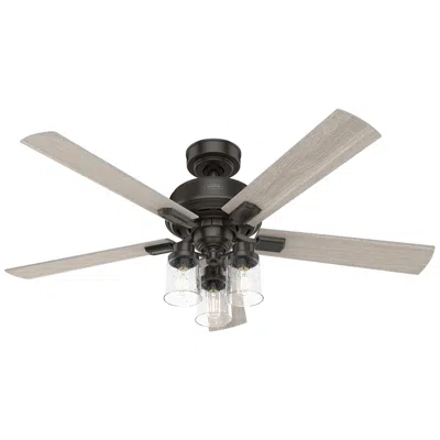 Hunter 52"  Hartland Noble Led And Bronze Ceiling Fan With Remote In Neutral