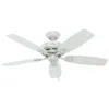 Hunter 52"  Hepburn Indoor Modern Brass Led In White