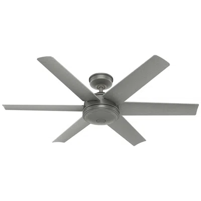 Hunter 52"  Jetty Matte Silver Weathermax Outdoor Fan With Wall Control In Gray