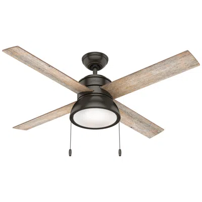 Hunter 52"  Loki Led Noble Bronze Ceiling Fan With Pull Chains In Brown