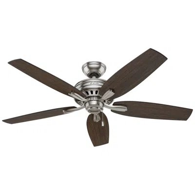 Hunter 52"  Newsome Brushed Nickel Ceiling Fan In Brown