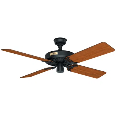 Hunter 52"  Original Matte Black Ceiling Fan In Brown