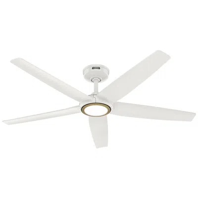 Hunter 52 Inch 5 Blade Zentech Wi-fi Fresh White Damp Rated Ceiling Fan