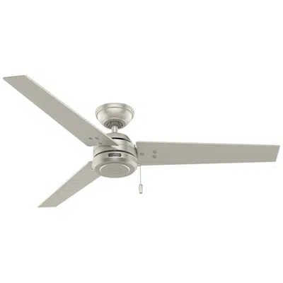 Hunter 52 Inch Cassius Matte Nickel Damp Rated Ceiling Fan And Pull Chain