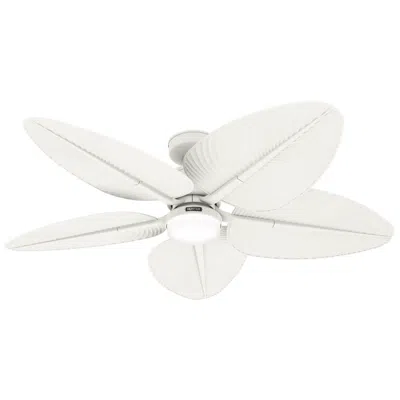 Hunter 52 Inch Tropic View Matte White Damp Rated Ceiling Fan