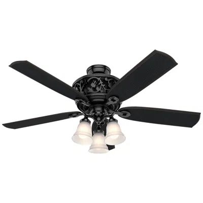 Hunter 54"  Promenade Gloss Black Led Indoor Ceiling Fan With Remote