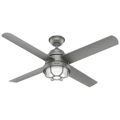 Hunter 54"  Searow Silver Weathermax Wet Rated Fan With Wall Control In Gray