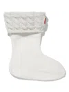 Hunter Kids Recycled 6 Stitch Cable Boot Socks Eu 21 - 23 Uk 4 - 6 Grey By Childsplay Clothing In White
