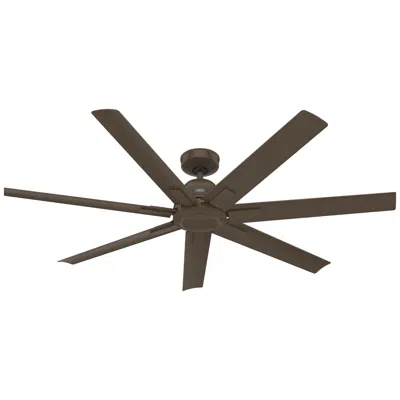 Hunter 60" Downtown Energy Star Matte Bronze Damp Rated Ceiling Fan In Brown