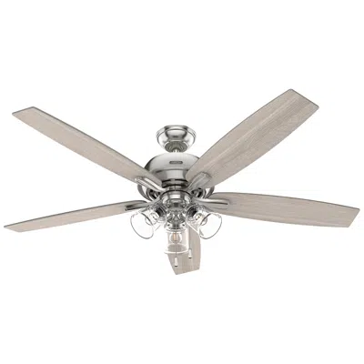 Hunter 60"  Dondra Brushed Nickel Led Ceiling Fan In Gray
