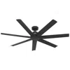 Hunter 60"  Downtown Matte Black Damp Ceiling Fan With Wall Control In Black