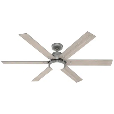 Hunter 60"  Gravity Matte Silver Led Smart Ceiling Fan In Gray